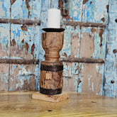 Indian Wooden Hand Carved Candle Holder Stand 146